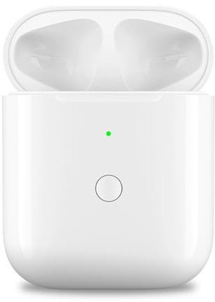 AIOYE Custodia di ricarica wireless compatibile con AirPod 1a e 2a generazione, perfetta custodia di ricambio da 550 mAh, bianca