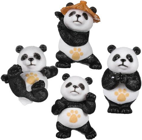 ABOOFAN 16 STK Fitness-Panda-Modell Handwerk Serviette Heimdekorationen Mini-Panda-Spielzeug Panda-spielzeugfigur Süße Pandafiguren Kleines Panda- Fräulein Drinnen Kleine Tiere PVC