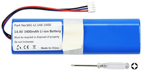 K KYUER S01-LI-148-3400 Vacuum Cleaner Ersatz Akku für Ecovacs Deebot Ozmo 900 905 920 930 937 DG36 DG70 DN56 DN58 DV33 DV37 N5 N5 Go N8 N8+ N8 PRO+ Sweeping Robot S01-LI-148-3200 S09-LI-148-3200