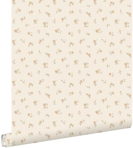 Esta Home Tapete Blumenmuster Sandbeige 53 cm x 10.05 m