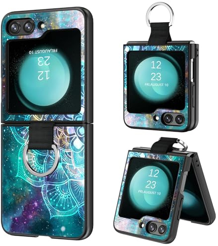 BENTOBEN Schutzhülle für Samsung Galaxy Z Flip 6 5G 6,7 Zoll, Mandala, Glänzend, Leuchtend, Silikon, TPU, Fallschutz, Schutzhülle für Samsung Galaxy Z Flip 6 5G 6,7 Zoll