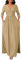 VERWIN Women's Glitter V-Neck Dress 3/4 Sleeve A-line Dress Smocked Waist Maxi Dress Flowy Long Cocktail Dress with Pockets XXL Camel