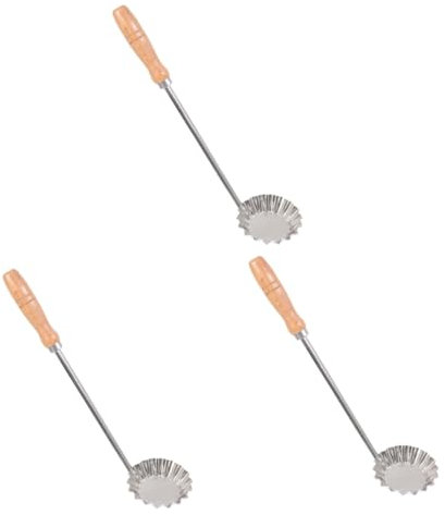 Amosfun 3st Öl-pier-form Pfannkuchenformen Küche Bratlöffel Für Zu Hause Frittierter Schimmel Waffeleisen Brat-snack-löffel Antihaft-öllöffel Antihaft-löffel Flaches Wisking-werkzeug Holz