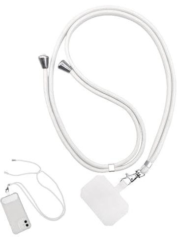 Cordon de téléphone | Cordon de téléphone réglable pour téléphone portable, cordon tour de cou pour téléphone portable pour la plupart des smartphones, blanc, Refer to description