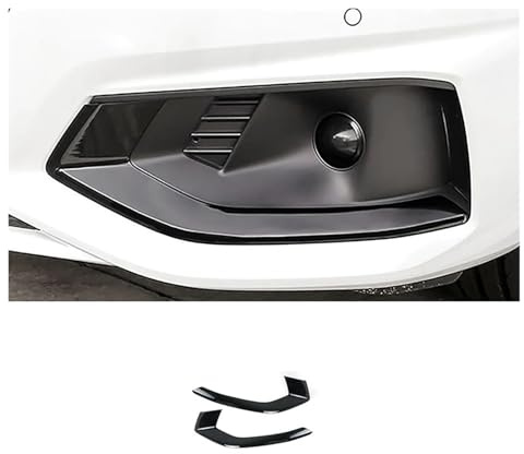 WKFBIFLY Carbonfaserfarbe Auto-Styling Nebelscheinwerfer Lippendekoration Nebelscheinwerferrahmenstreifen Kompatibel mit Audi A4 B9 2020 2021 Außenzubehör(Black)