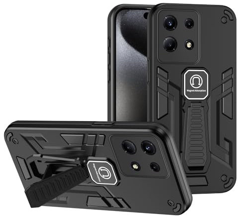 Kompatibel mit Infinix Note 30 VIP Hülle,Kompatibel mit Infinix Note 30 VIP X6710 Magnetische Autohalterung【Hartes PC+TPU】 2 in 1 Kickstand Abdeckung Black