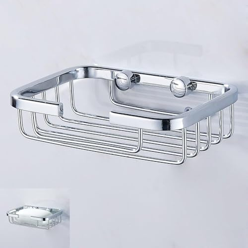 2pcs Stainless Steel Soap Dishes, Shower Soap Holder Wall Mount, Waterproof and Rustproof Bathroom Soap Saver Tray, Space Saving Sponge Holder for Shower, Bathroom, Bathtub,Kitchen Sink, 120x85x30mm