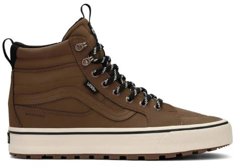 Vans SK8-Hi MTE-1 Waterproof, Tall Waterproof Boots, Brown, Rubber Sole, Resistant Laces,, Sepia Marshmallow, 10.5 UK