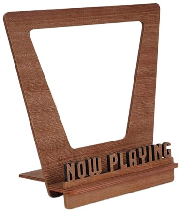 Soporte De Disco De Vinilo: Ahora Tocando El Soporte De Vinilo, El Estante De Exhibición De Álbumes De Madera | El Estante De Almacenamiento De LP Tiene Hasta 5 Discos, Decorativo Ahora Reproduciendo