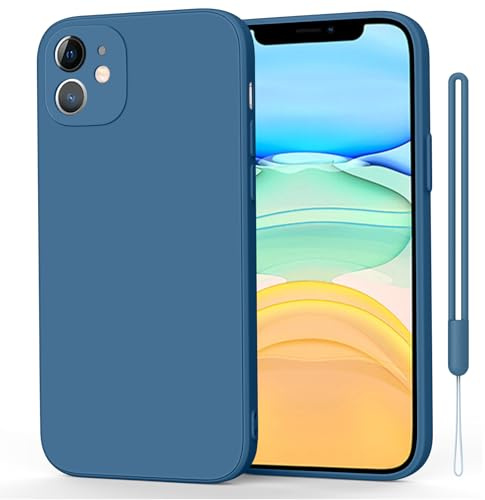 Mugust Silicone Case for iPhone 11 Case 6.1 Inch, Soft Slim Protective Shockproof Liquid Silicone Phone Case with Anti-Scratch Microfiber Lining for iPhone 11(Blue, iPhone 11)