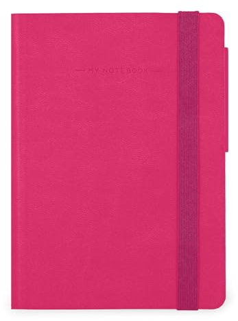 Legami - Taccuino a Righe 6 mm My Notebook, Raspberry, Small, in Carta FSC Certificata, 192 Pagine, Copertina morbida, Chiusura a Elastico, 9.5 x 13.5 cm