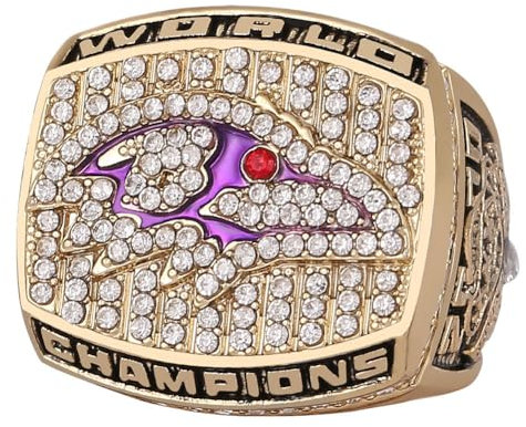 Wonsunte Ring des National Football Champions 2000 Ravens Championship Ring Sportgewinner Auszeichnungspreis Mit Schaubox Rugby Schmuck Sammlergeschenke Für Fans