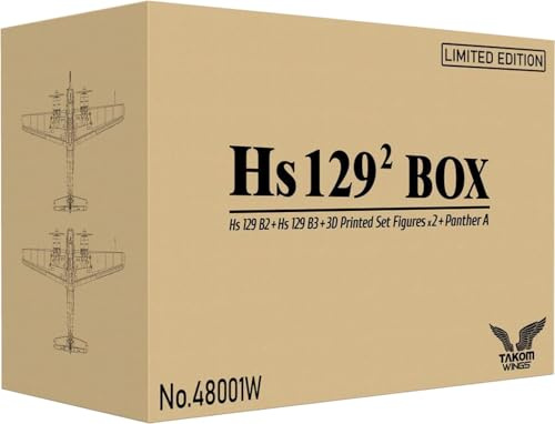 TAKOM 48001W Hs 129² Big Box 2 Flugzeuge, 1 Panzer + Figuren 1:48 Modellbausätze