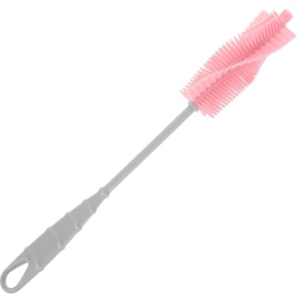 LOLIPPYY Silicone Bottle Brush Long Handle for Cup and Glassware Cleaning Soft Non Scratch Pink Kitchen Brush Efficiently Reaches Bottle Corners and Bottoms