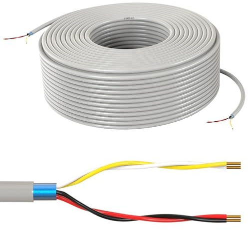 Lumonic Cavo telefonico JYSTY grigio | 2x2x0,6mm CCA | 100m | codice colore & schermato | Marcatura del metro | Cavo per telecomunicazioni, Cavo di collegamento telefonico