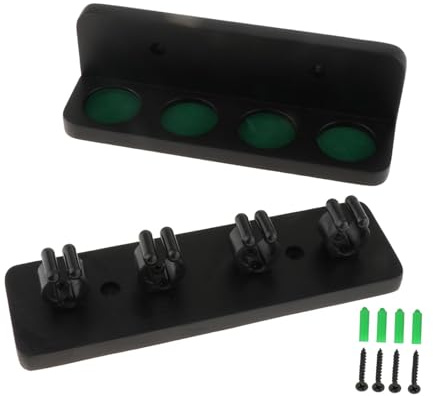 Hellery Pool Queue Rack Wandmontiert Holz Billiard Queue Ständer Halter Kompakt mit Vier Halterungen für Heimspielzimmer Und Billardraum
