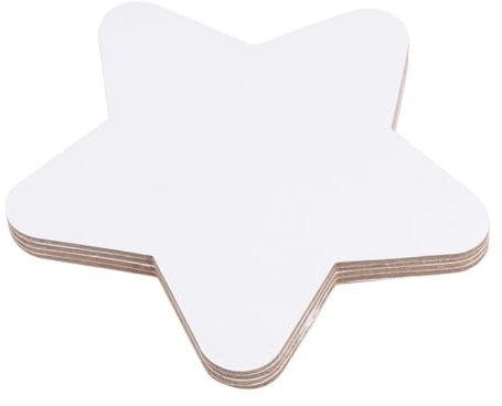 Alipis Kleiner Leinwandpaneel für Anfänger 4 Stück, Weiße Baumwolle | Leinwand Rund, Star Shape mit Abgerundeten Ecken, Glatt für Acrylfarben, Papierträger