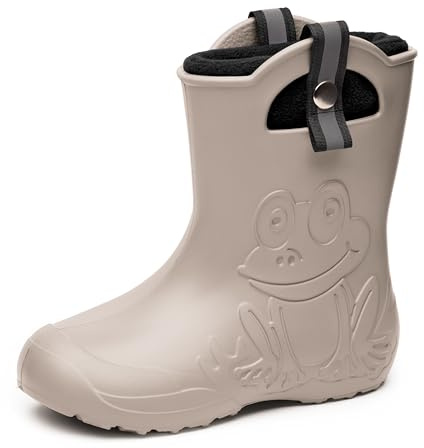 Ladeheid Kinder Federleichte Gummistiefel Thermo Fütterung Mädchen Jungen rutschfest Regenstiefel Kinder Regenschuhe LA-CA-Frog245