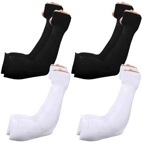 LIUYIDM Armlinge Radsport Herren 4 Paar UPF 50+ Armsleeve Gaming Arm Sleeve Gaming Arm Sleeves Armstulpen Damen UV-Schutz Armlinge Damen Radsport für Golf Radfahren