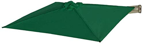 iumLeap 2.1m Square Cantilever Patio Umbrella - Wall Mounted Aluminum e & Polyester Canopy Adjustable Tilt Sunshade for Outdoor Garden Balcony & Deck, Red-Khaki