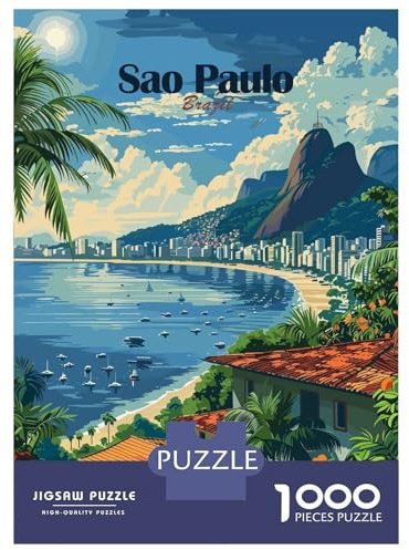 1000-teiliges Puzzle Sao Paulo Cityscape Entspannungsspiel, Lustig Und Humorvoll – Einzigartige Geburtstags 38x26cm/1000pcs