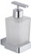 Milano Arvo Modern Wall Mounted Square Glass Bathroom Soap Dispenser Chrome Holder