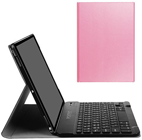 iPad Pro10.5 Keyboard Case, Ultra-Slim Removable Wireless Bluetooth Keyboard Keyboard PU Folding Leather Folio Keyboard Cover For Apple iPad Pro10.5 / A1701, A1709 (For iPad Pro10.5, Pink)