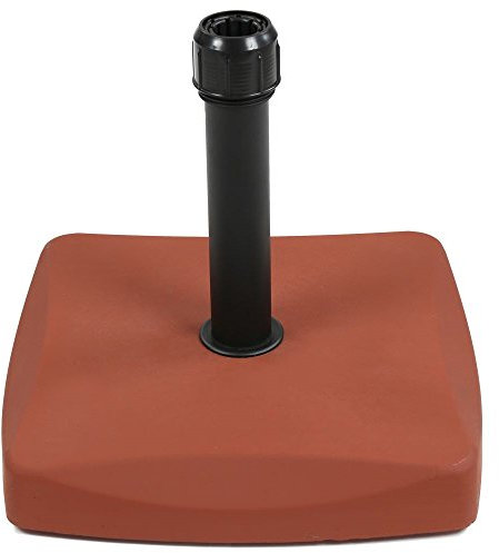 LOLAhome Base de Parasol Granate de 25 kg de Cemento | De 45x45x7cm con Tubo de Acero | para parasoles de Tubo Ø 35 a 48 mm | Pintura Resina epoxi Anticorrosión | para Exterior, jardín, terraza