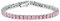 Bling Jewelry 12 Ctw Prong Basket Set Solitaire Round Cubic Zirconia Simulato Luce Rosa Tormalina Aaa Cz Bracciale Da Tennis Per Le Donne Prom Bride Placcato Argento