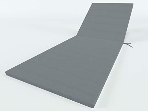 ALOHA Liegenauflage Auflage Polster für Gartenliege Liegestuhl Sonnenliege Liege Kissen Sonnenliege Strandliege (Graphit / 190x54x4cm / 1 Stück)