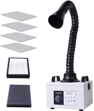 KNOKOO Estrattore fumi per saldatura 100W FES150S Assorbitore di fumo a saldare portatile(EU-PLUG 220V)