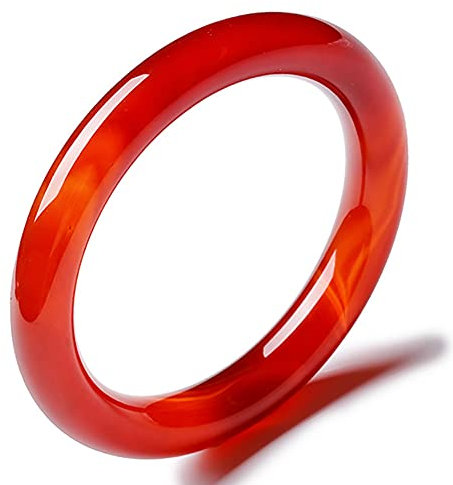 YANSQH Jade Armreif,Natürliche Rote Jade Armreif Armbänder Für Frauen,Damen Klassischer Jade Armreif Mit Geschenkbox,Handgemacht,58-60mm