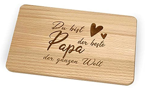 KATINGA Frühstücksbrett für Papa zum Vatertag/Geburtstag (Bester Papa)