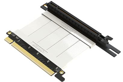 LINKUP - Ultra PCIe 4.0 X16 Riser-Kabel [RTX4090 RX6950XT x570 B550 Z690 Getestet] Geschirmte Vertikale Gaming-PCI-Express-Gen4-Montage | Linksgewinkelte Buchse (5cm) 3.0 Gen3-Kompatibel | Weiß