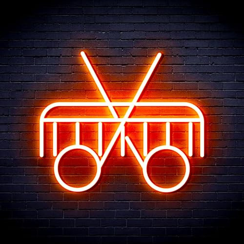 Schere und Kamm Flex Silikon LED Neon Schild - Orange - st16s33-fnu0288-o