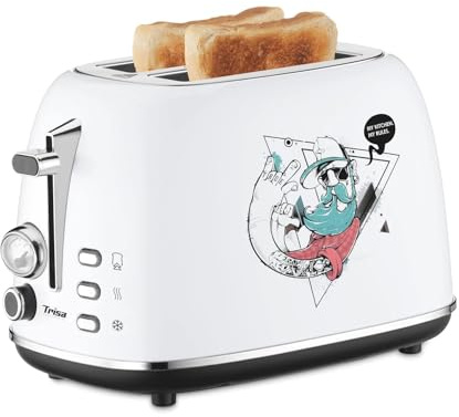 Trisa Toaster Street Art, 2 Scheiben Urban Design Graffiti, 800W | 6 Bräunungsstufen, High-Lift für Kleine Scheiben, Inkl. Krümelschublade, Cool-Touch Gehäuse, Stopp-Taste