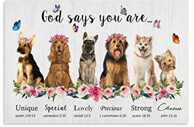 HLLNWB Poster mit Aufschrift God Says You Are, inspirierende Psalmen, Bibelversen, Schrift, Wanddekoration (ungerahmt, 30,5 x 45,7 cm)