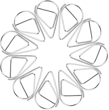 Büroklammer-50pcs Durable Briefklammern, Wassertropfen Form Papierklammern,Kleine Büroklammern Herz Metall für Foto Papier Buch Memo Karte Poster und Briefkopf-Einladungen -1.6x2.5cm (Silber)