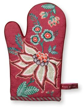 Pip Studio Flower Festival Ofenhandschuh Dunkelrosa