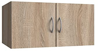 möbelando Aufsatzschrank Multiraumkonzept in Eiche SAEGERAU-NACHBILDUNG mit 2 Türen. Abmessungen (BxH) 80x40 cm