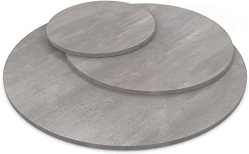 AUPROTEC Tischplatte 19mm rund Ø 600 mm Beton Perlgrau Holzplatte melaminharzbeschichtet Spanplatte mit Umleimer ABS Kante Auswahl: 60 cm