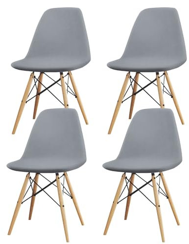 Langlebig Universal Stretch Stuhlhussen, 4er Set Elastische Moderne Stretch Stuhlbezug, Dining Chair Covers Samt Abnehmbare Waschbarer, für Esszimmer Hotel Bankett Hochzeit Partys Deko (4, Grau)