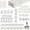 Kit de tuyau d'aspirateur central – matériel de montage avec boîtes d'aspiration (21 m avec 4 prises d'aspiration)