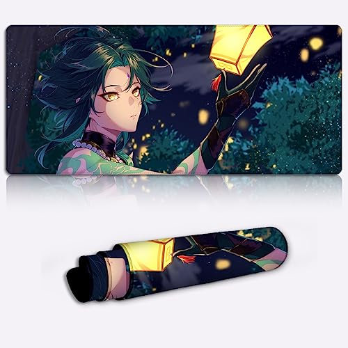 Sottomano XXL Genshin Impact Xiao Tappetini per Mouse personalizzati Personaggio del gioco Tastiera per Mouse pad (11,8x31,49X0,15) Tappetino antiscivolo