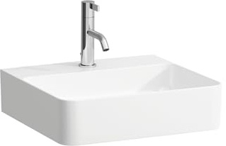 LAUFEN VAL Aufsatzwaschtisch, 1 Hahnloch, mit Überlauf, US geschl. 450x420mm, H8162807161041, Farbe: Schwarz Matt