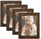 XDLOIFN 4er Set Bilderrahmen 15x20 cm, Bilderrahmen Set 6x8 Zoll mit Transparente Acrylblatt für Wand & Desktop - Dunkler Walnuss