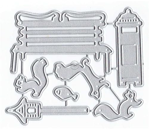 DzIxY Park Chair Eichhörnchen Metall Stanzformen für Kartenherstellung Kit Prägepapier Stanzformen Scrapbook Maschine Schablonen Aufbewahrung Taschen Supplies