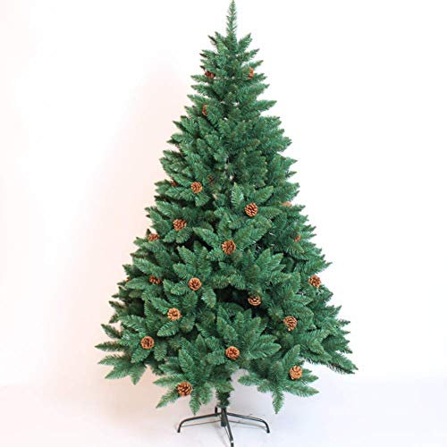 NAMUlA Unbeleuchteter künstlicher Weihnachtsbaum mit Tannenzapfen, 180 cm, 6 Fuß, grüner PVC-Premium-Weihnachtsbaum mit Scharnieren, unbeleuchtet, einfache Montage, Stabiler Metallstab