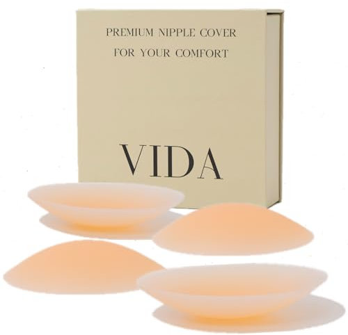 VIDA Nipple Covers, 2 Pairs Of Seamless Hypoallergenic Silicone Nipple Covers. Discreet & Reusable (2 Pairs)