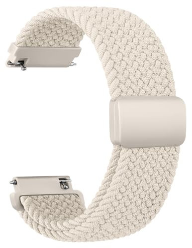 Wanme Gewebtes Nylon Uhrenarmbänder 20mm für Herren Damen, Nylon Elastische Uhrenarmband Schnellverschluss Armband, Neues Ersatzarmband mit Magnet Verstellbarer Anti Rutsch Schnalle, Sternenlicht